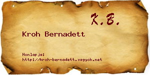 Kroh Bernadett névjegykártya